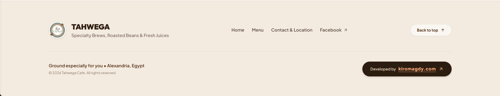 Tahwega Cafe footer