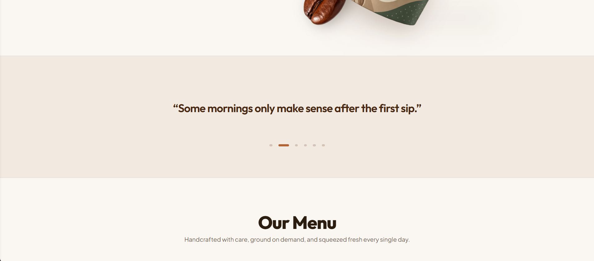 Tahwega Cafe customer quotes section